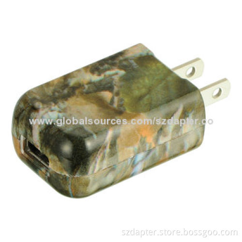 5V/1A Water Transfer Surface USB Mobile Phone Chargers with 1,000mAh Capacity, 65 x 35 x 19mm Size